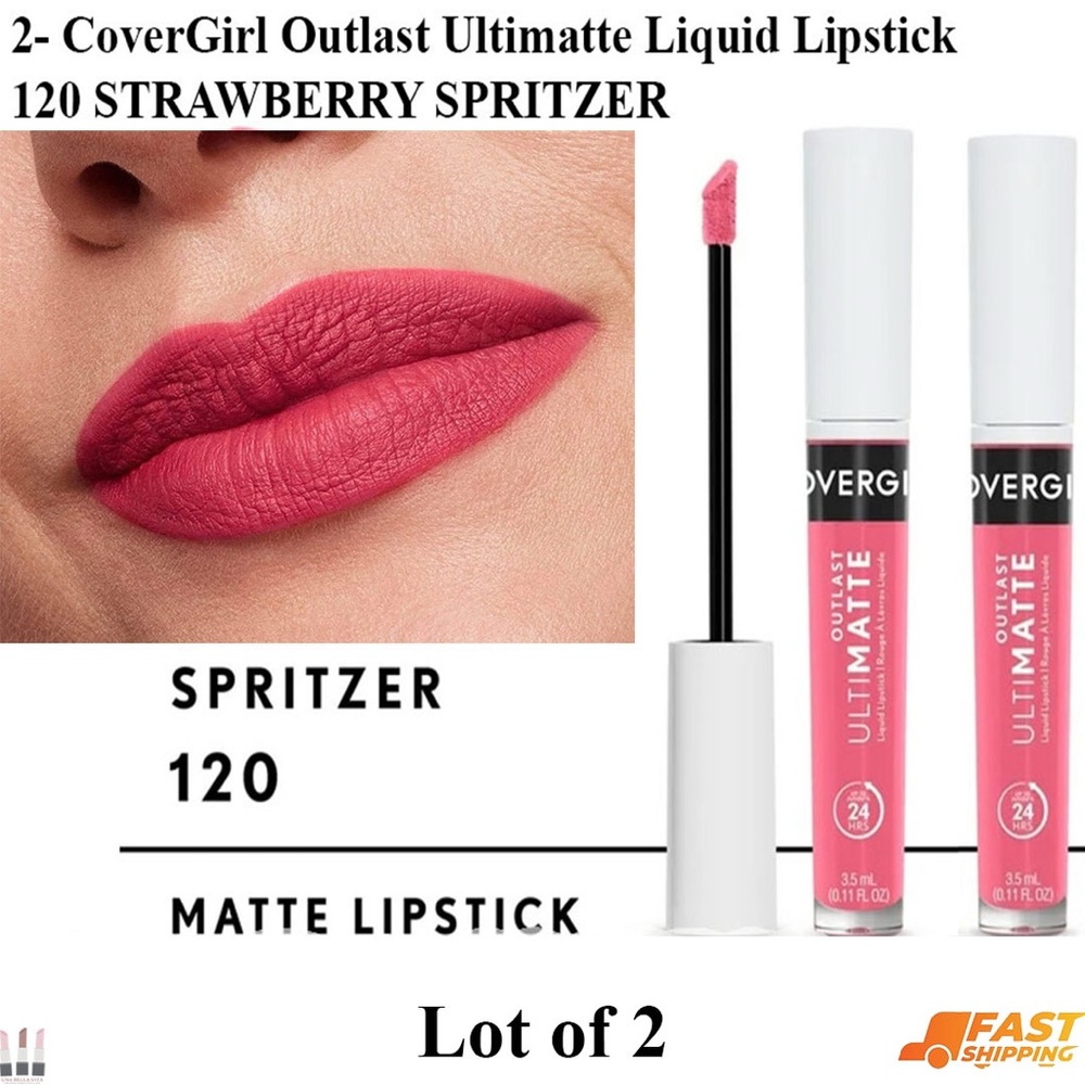 2pk: COVERGIRL Outlast Ultimate Matte Liquid Lipstick - Spritzer (Pink)